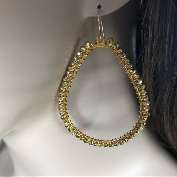 #41 - 14k Gold Filled Wire Wrapped Large Hoop Earrings - Picture 8 of 8